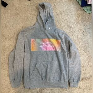 Lonely Ghost I love you say it back panel hoodie